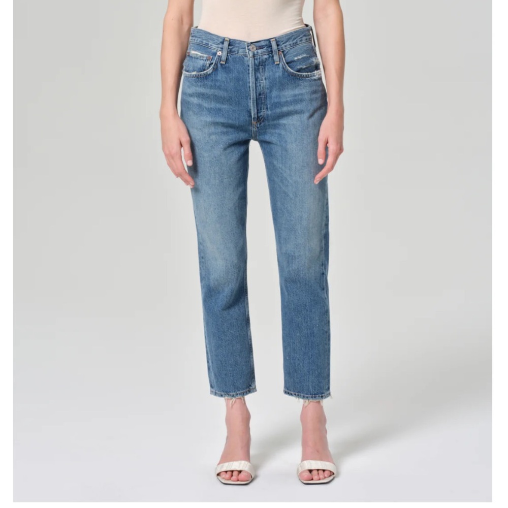 Agolde High-Rise Straight Riley Ankle Jeans Comfort Stretch